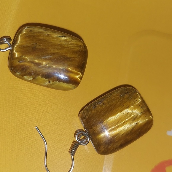 TigersEyes Genuine Stone Earrings. Great Condition - Picture 5 of 5